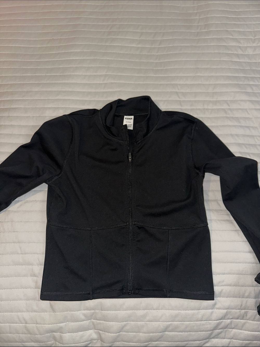 PINK Victoria's Secret Black Full-Zip Bomber Jacket - Picture 1 of 5